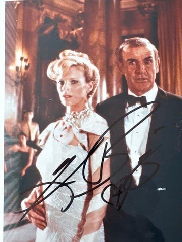Double signed photo Barbara Carrera as Fatima Blush and