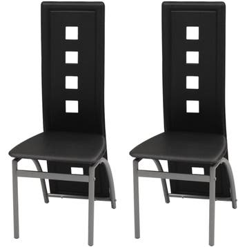 vidaXL Eetkamerstoelen 2 st kunstleer zwart, Verzenden, Nieuw