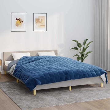 vidaXL Verzwaringsdeken 220x240 cm 11 kg stof blauw, Verzenden
