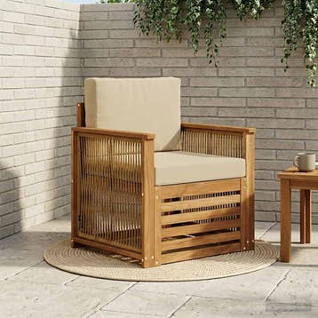 vidaXL Buiten Midden Sofa Naturel, Verzenden, Nieuw