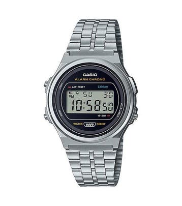Casio Vintage Iconic A171WE-1AEF Unisex Horloge 37 mm - Z..., Handtassen en Accessoires, Horloges | Heren, Verzenden, Nieuw