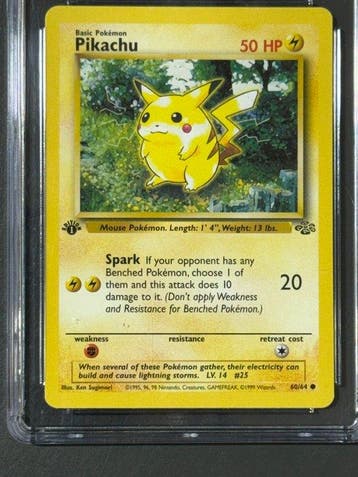 Pokémon - 1 Graded card - Pikachu Jungle - 1st Edition - CGC