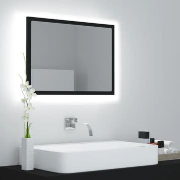 vidaXL Badkamerspiegel LED 60x8,5x37 cm acryl zwart, Verzenden, Nieuw