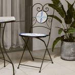 vidaXL Bistrostoelen 2 st inklapbaar keramiek blauw en wit, Verzenden