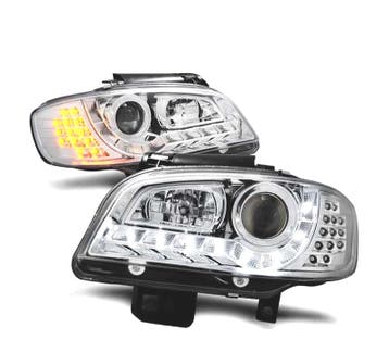 Phares Pour Seat Ibiza Cordoba 99-02 Led Daylights Chromé, Verzenden, Nieuw