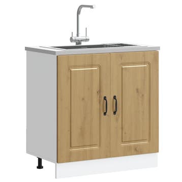 vidaXL Spoelbakonderkast Kalmar 80x46x81,5 cm hout, Huis en Inrichting, Verzenden, Nieuw