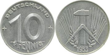 10 Pfennig Ddr 1953e bfr J1507, Verzenden, België