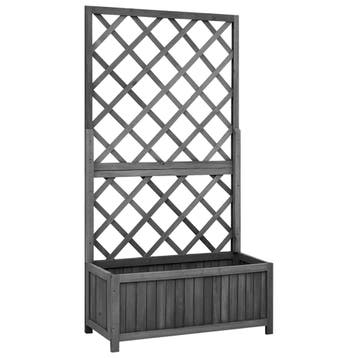 vidaXL Plantenbak met latwerk 70x30x135 cm massief vurenhout, Tuin en Terras, Verzenden, Nieuw