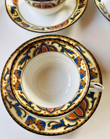 Union K - Service à thé (10) - Mid-Rim - Porcelaine - Art
