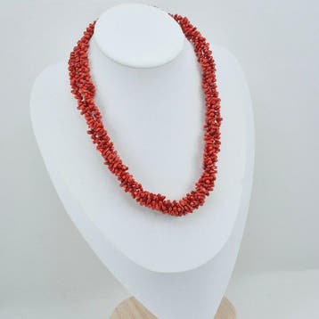 Koraal - Zilver - Halsketting - CORALLO MEDITERRANEO, Nieuw