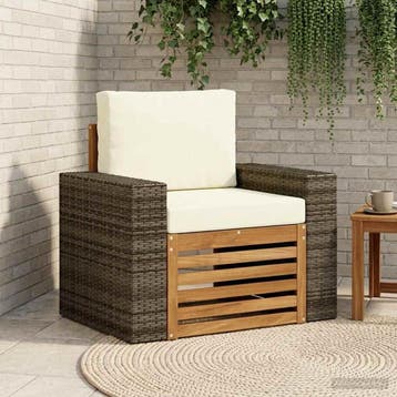 vidaXL Buiten Midden Sofa Naturel, Verzenden, Nieuw
