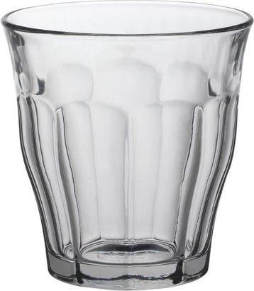 Duralex Picardie Espresso Waterglas 6 st — zo goed als nieuw, Antiquités & Art, Verzenden