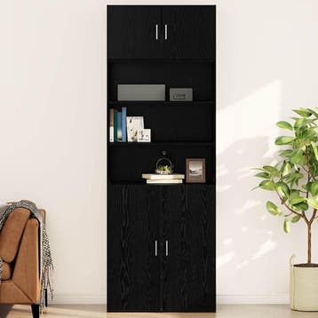 vidaXL Wandkast Zwart eiken 80 x 42.5 x 40 cm Bewerkt hout, Verzenden, Nieuw