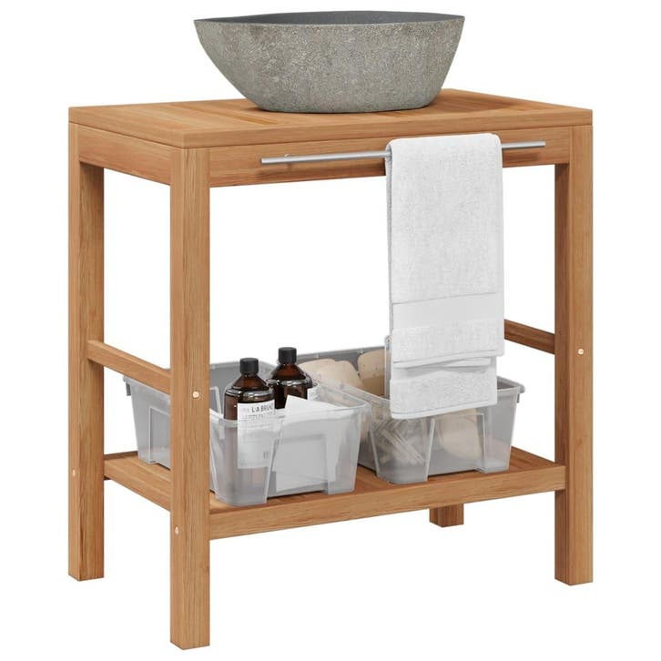 vidaXL Badkamer wastafelkast met rivierstenen wastafel, Maison & Meubles, Tables | Coiffeuses, Envoi