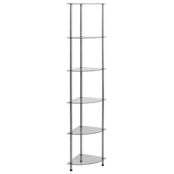 vidaXL Kastje 6-laags 30x30x160 cm gehard glas transparant, Huis en Inrichting, Kasten | Boekenkasten, Verzenden, Nieuw