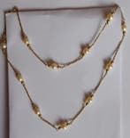 Halsketting - 18 karaat Geel goud Parel, Handtassen en Accessoires, Kettingen, Nieuw