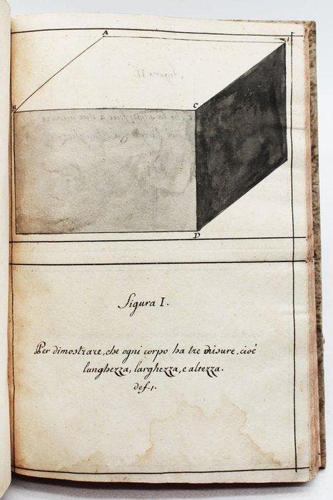 S.A. - Elementorum Geometria Libri IV - 1850, Antiquités & Art, Antiquités | Livres & Manuscrits