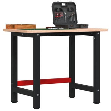 vidaXL Werkbank rechthoekig 100x60x81,5 cm massief, Doe-het-zelf en Bouw, Verzenden, Nieuw