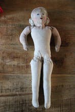 Stoffen pop, 1920-1940, merkteken niet leesbaar - Pop -, Antiek en Kunst