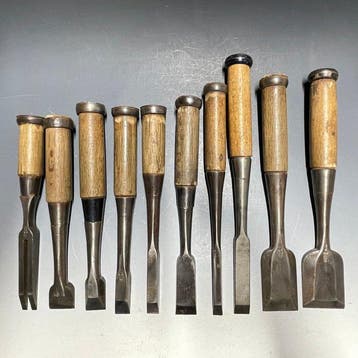 Tataki Oire Nomi | Bench Chisels Carving w/Roll Case - Outil