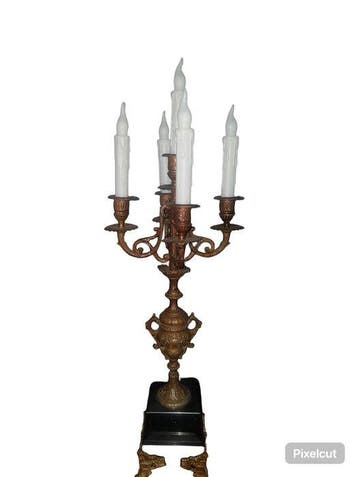 Kaarsenhouder (2) - Brons, Zinklegering - Vintage