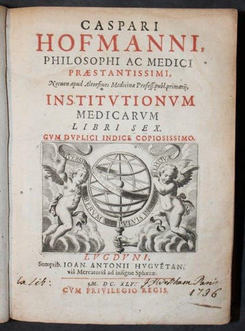 Caspar Hofmann - Institvtionvm medicarvm libri sex. - 1645
