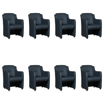 Set van 8 Leren eetkamerstoelen Mass - Toledo Marine, Ophalen of Verzenden