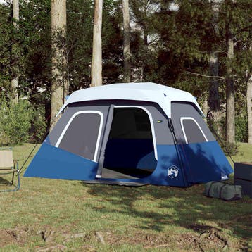 vidaXL Tent met LED 6-persoons snelontgrendeling lichtblauw, Verzenden