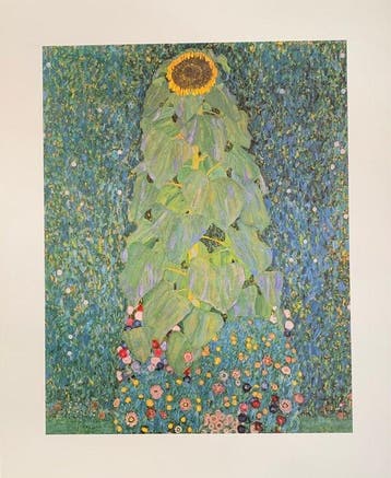 Gustav Klimt (after) - Sunflower, 1912 - Vintage Artprint on, Antiek en Kunst