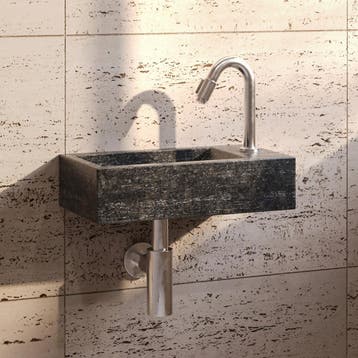 Fonteinset Compleet | Hardsteen | Hiroko 40x23x11 cm |, Ophalen of Verzenden, Nieuw, Chroom, Overige typen