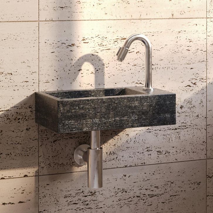 Fonteinset Compleet | Hardsteen | Hiroko 40x23x11 cm |, Doe-het-zelf en Bouw, Sanitair, Overige typen, Nieuw, Chroom, Ophalen of Verzenden