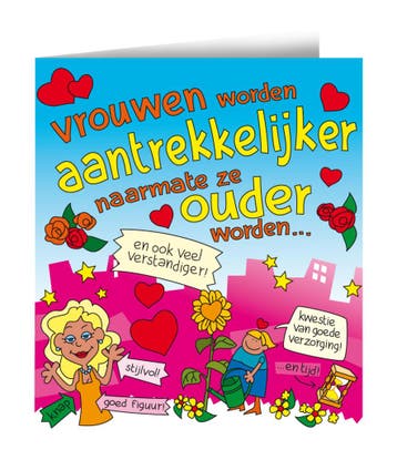Wenskaart Vrouwen 16,5cm, Verzenden