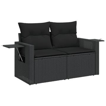 Tuinbank 2-zits poly rattan zwart - 41% korting! Upgrade..., Tuin en Terras, Verzenden, Zo goed als nieuw, Wicker