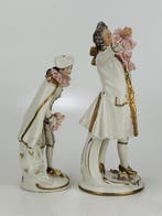 Beeldje - Set of Porcelain Dresden Figures (2) - Porselein