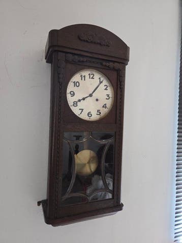 Wandklok - Hout - 1930-1940 - Antieke Junghans klok, Antiek en Kunst