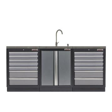 Werkbank set met MDF werkblad met RVS plaat omkleed - 14, Doe-het-zelf en Bouw, Ophalen of Verzenden, Nieuw