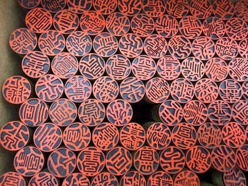 Vintagecollectie van 5 kg Japanse hanko-stempels,