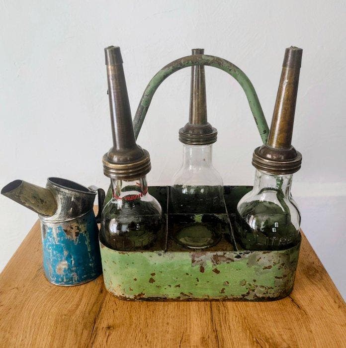 Olievat (5) - Glas, Metaal, Messing, Antiquités & Art, Antiquités | Assiettes décoratives & Carrelages