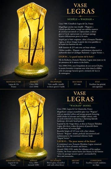 LEGRAS (1839-1916) - Vase - Ancien Vase à décor gravé dun