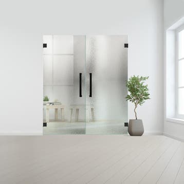 Glazen dubbele binnendeur XL zonder kozijn zwart beslag-Crep, Doe-het-zelf en Bouw, Verzenden, Nieuw