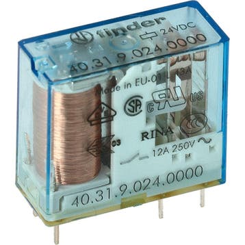 Relais PCB Finder 24 V CC 10 A Contact Inverseur Unipolaire, Verzenden