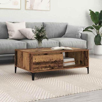 vidaXL Salontafel Oud hout 90 x 60 x 35 cm Bewerkt hout, Huis en Inrichting, Verzenden, Nieuw