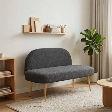 vidaXL Gevuld bankje met rugleuning Donkergrijs 110 x 60 x, Huis en Inrichting, Verzenden, Nieuw