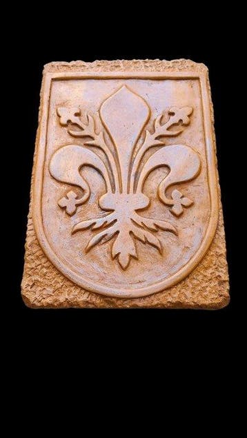 sculptuur, Bassorilievo Giglio Fiorentino - 38 cm - Gegoten