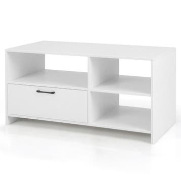 2dekans | Coast TV-Kast Lowboard 104,5 x 51,5 x 52 cm Wit, Huis en Inrichting, Kasten |Televisiemeubels, Ophalen of Verzenden