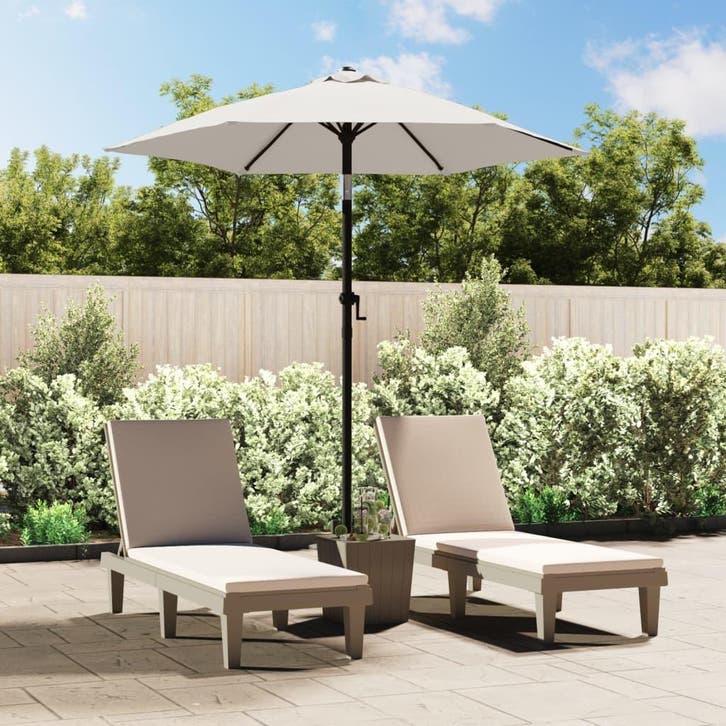 vidaXL Parasol 200x224 cm aluminium zandwit, Tuin en Terras, Parasols, Nieuw, Verzenden