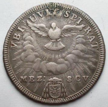 Rome. Sede Vacante. Papal Coins. Mezzo Scudo. Sede Vacante