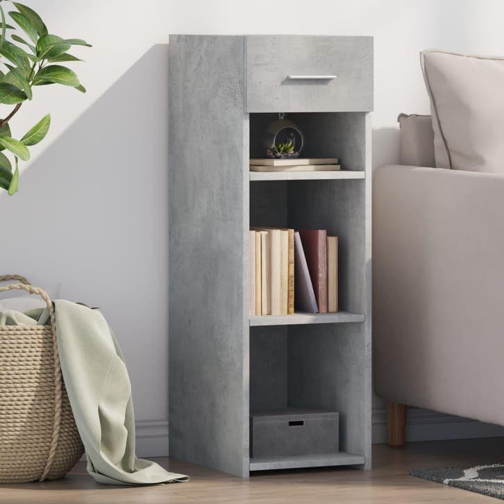 vidaXL Dressoir 30x42,5x93 cm bewerkt hout betongrijs, Huis en Inrichting, Kasten | Dressoirs, Nieuw, Verzenden