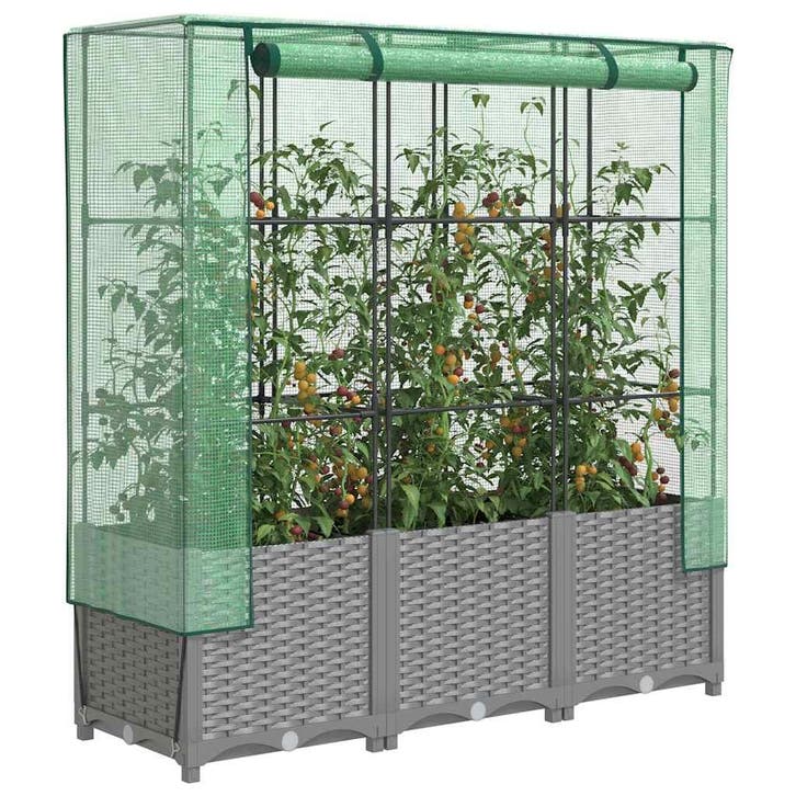 vidaXL Plantenbak verhoogd met kashoes 120x40x138 cm, Tuin en Terras, Bloempotten, Nieuw, Verzenden