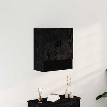 vidaXL Wandkast 60 x 31 x 70 cm Bewerkt hout Zwart Eiken, Verzenden, Nieuw